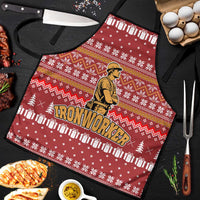 Christmas Ironworker American Flag Apron Xmas Holiday Patterns - Wonder Print Shop