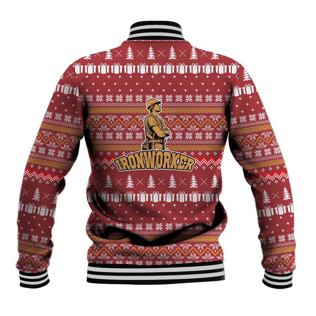 Christmas Ironworker American Flag Baseball Jacket Xmas Holiday Patterns - Wonder Print Shop