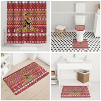 Christmas Ironworker American Flag Bathroom Set Xmas Holiday Patterns - Wonder Print Shop