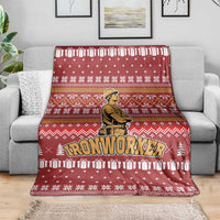 Christmas Ironworker American Flag Blanket Xmas Holiday Patterns - Wonder Print Shop