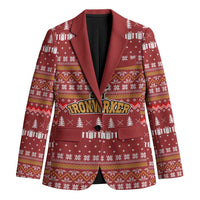 Christmas Ironworker American Flag Blazer Xmas Holiday Patterns - Wonder Print Shop