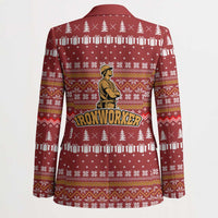 Christmas Ironworker American Flag Blazer Xmas Holiday Patterns - Wonder Print Shop