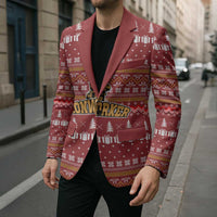 Christmas Ironworker American Flag Blazer Xmas Holiday Patterns - Wonder Print Shop