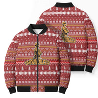 Christmas Ironworker American Flag Bomber Puffer Jacket Xmas Holiday Patterns - Wonder Print Shop