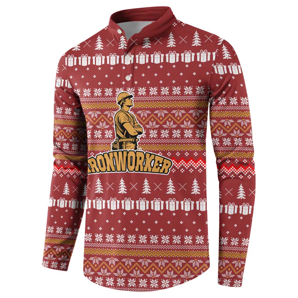 Christmas Ironworker American Flag Button Sweatshirt Xmas Holiday Patterns - Wonder Print Shop