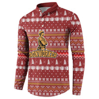 Christmas Ironworker American Flag Button Sweatshirt Xmas Holiday Patterns - Wonder Print Shop