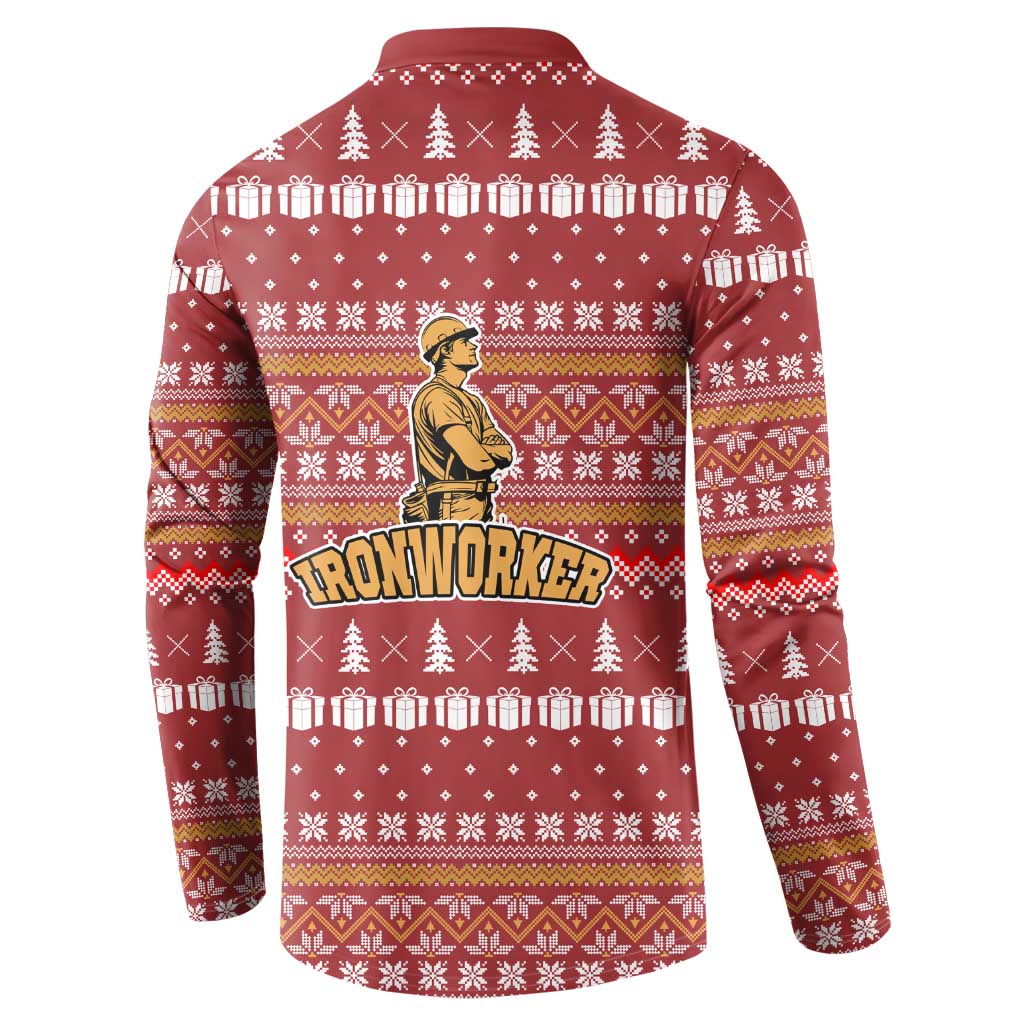 Christmas Ironworker American Flag Button Sweatshirt Xmas Holiday Patterns - Wonder Print Shop