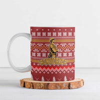 Christmas Ironworker American Flag Ceramic Mug Xmas Holiday Patterns - Wonder Print Shop
