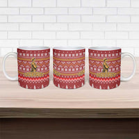 Christmas Ironworker American Flag Ceramic Mug Xmas Holiday Patterns - Wonder Print Shop