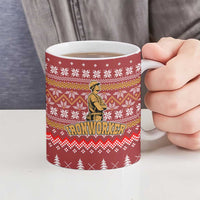Christmas Ironworker American Flag Ceramic Mug Xmas Holiday Patterns - Wonder Print Shop