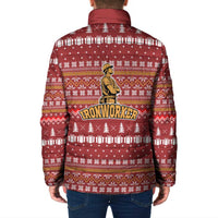 Christmas Ironworker American Flag Padded Jacket Xmas Holiday Patterns - Wonder Print Shop
