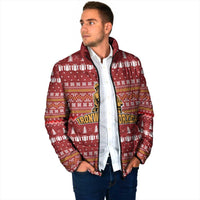 Christmas Ironworker American Flag Padded Jacket Xmas Holiday Patterns - Wonder Print Shop