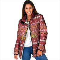 Christmas Ironworker American Flag Padded Jacket Xmas Holiday Patterns - Wonder Print Shop