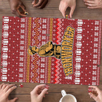 Christmas Ironworker American Flag Puzzle Xmas Holiday Patterns - Wonder Print Shop