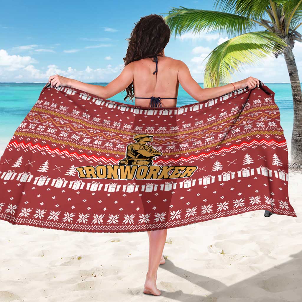 Christmas Ironworker American Flag Sarong Xmas Holiday Patterns - Wonder Print Shop