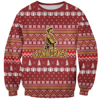 Christmas Ironworker American Flag Sweatshirt Xmas Holiday Patterns - Wonder Print Shop