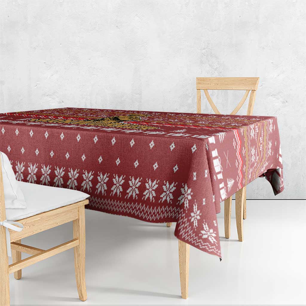 Christmas Ironworker American Flag Tablecloth Xmas Holiday Patterns - Wonder Print Shop