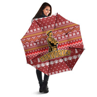Christmas Ironworker American Flag Umbrella Xmas Holiday Patterns - Wonder Print Shop