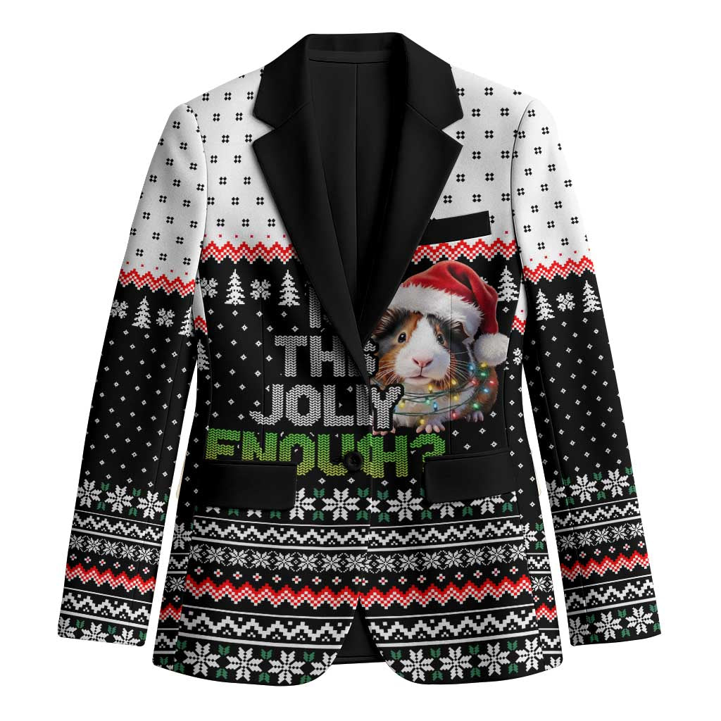 Christmas Is It Jolly Enough Guinea Pig Blazer Xmas Holiday Patterns - Wonder Print Shop