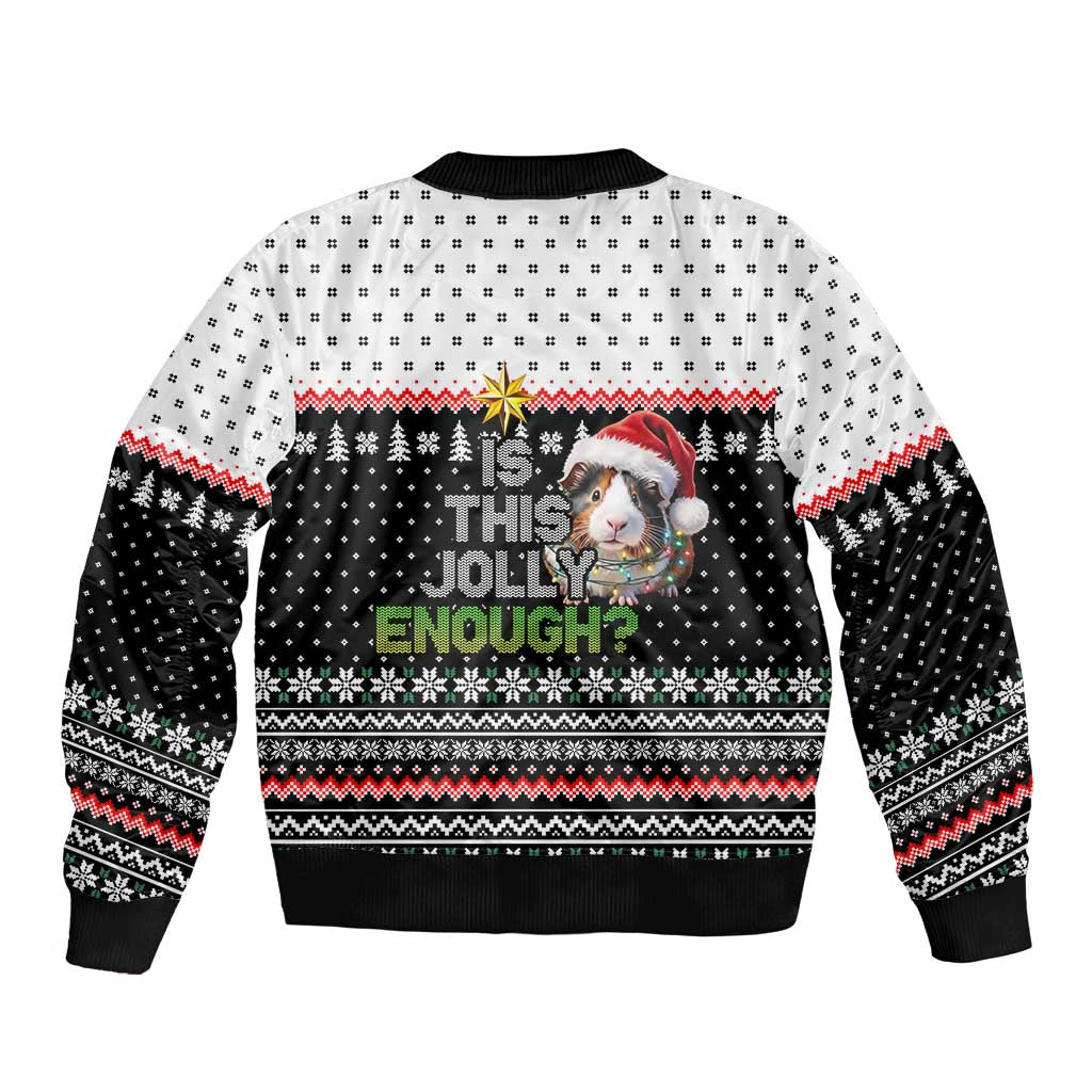 Christmas Is It Jolly Enough Guinea Pig Bomber Jacket Xmas Holiday Patterns - Wonder Print Shop