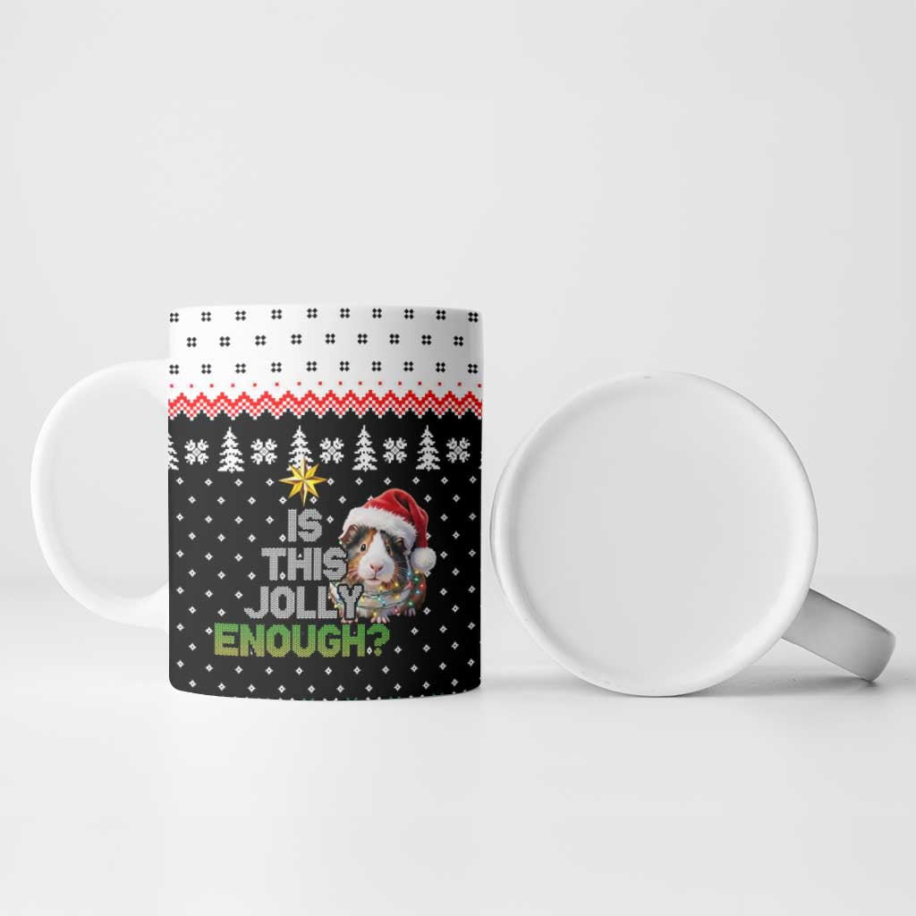 Christmas Is It Jolly Enough Guinea Pig Ceramic Mug Xmas Holiday Patterns - Wonder Print Shop