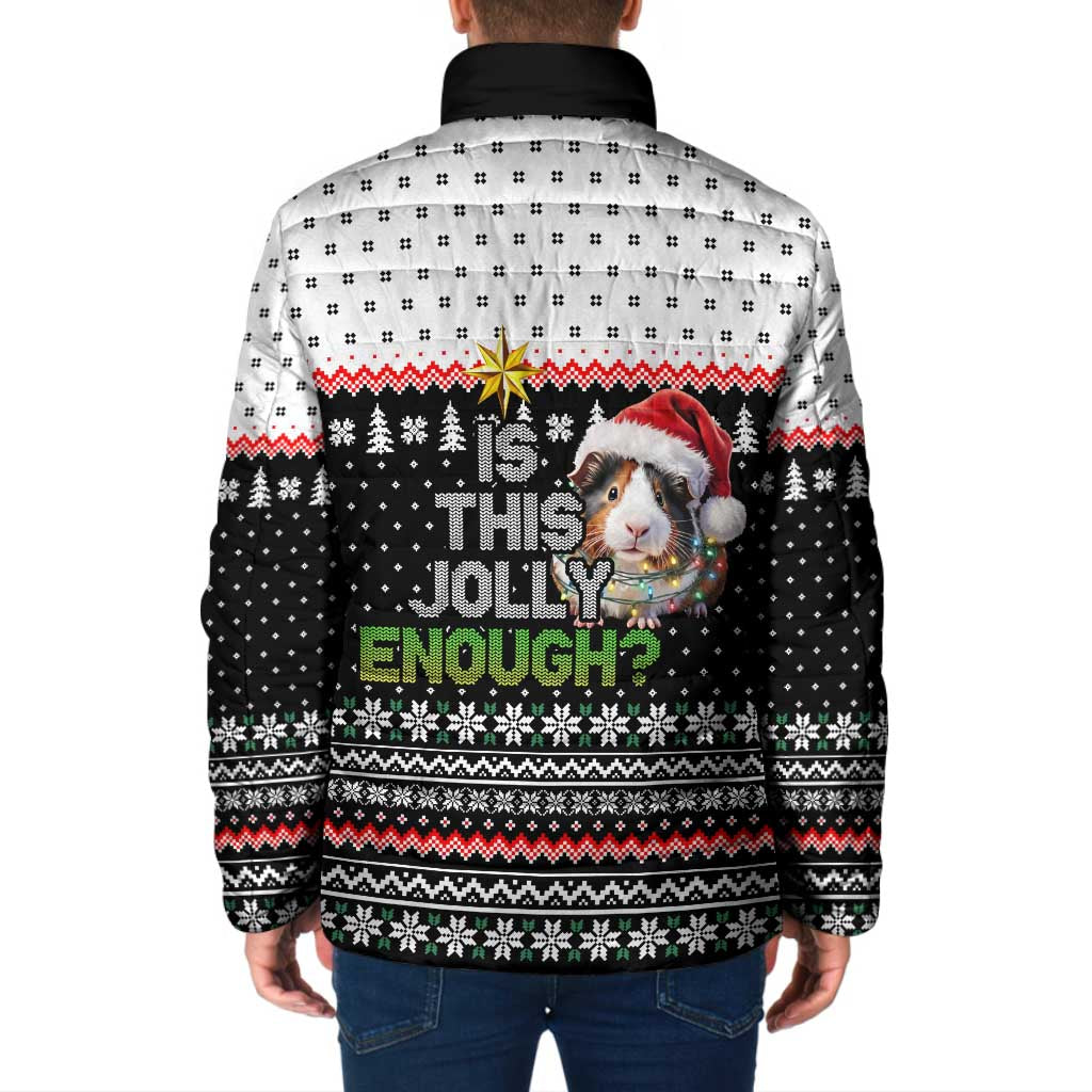 Christmas Is It Jolly Enough Guinea Pig Padded Jacket Xmas Holiday Patterns - Wonder Print Shop