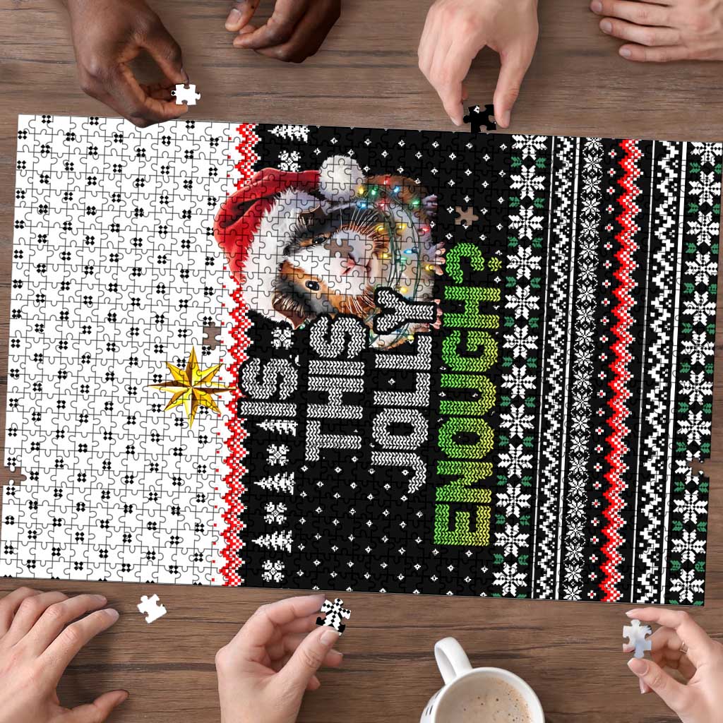 Christmas Is It Jolly Enough Guinea Pig Puzzle Xmas Holiday Patterns - Wonder Print Shop