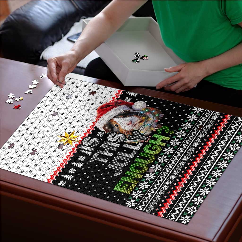 Christmas Is It Jolly Enough Guinea Pig Puzzle Xmas Holiday Patterns - Wonder Print Shop