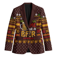 Christmas Its The Most Wonderful Time For A Beer Blazer Xmas Holiday Patterns - Wonder Print Shop