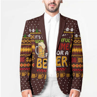 Christmas Its The Most Wonderful Time For A Beer Blazer Xmas Holiday Patterns - Wonder Print Shop