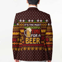 Christmas Its The Most Wonderful Time For A Beer Blazer Xmas Holiday Patterns - Wonder Print Shop