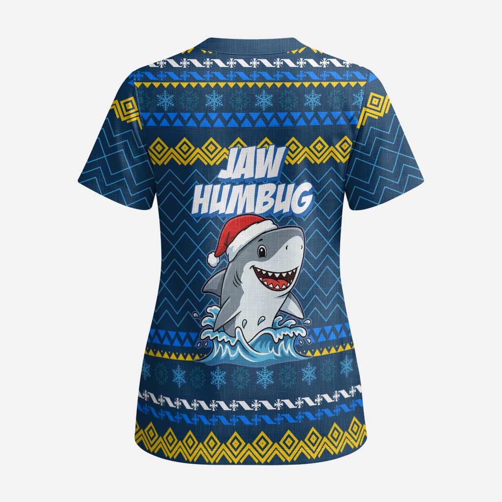 Christmas Jaw Humbug Scrub Top Xmas Holiday Patterns - Wonder Print Shop
