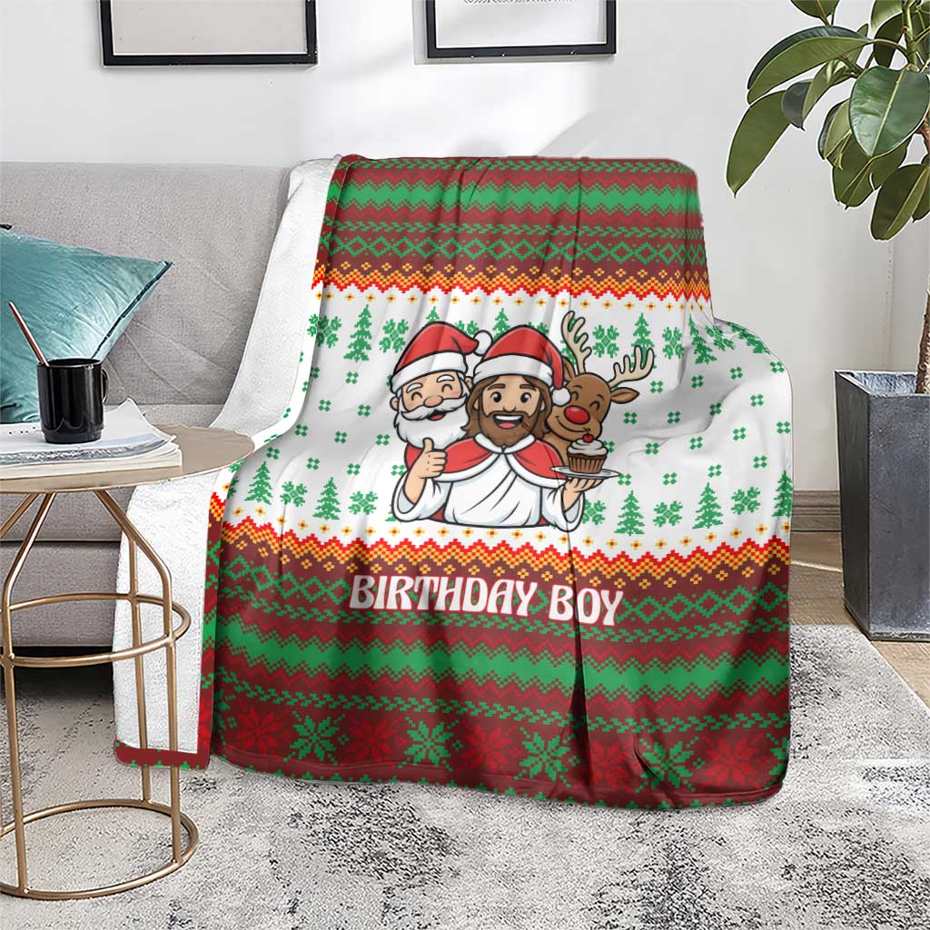 Christmas Jesus Birthday Boy Blanket Xmas Holiday Patterns - Wonder Print Shop