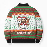 Christmas Jesus Birthday Boy Bomber Puffer Jacket Xmas Holiday Patterns - Wonder Print Shop