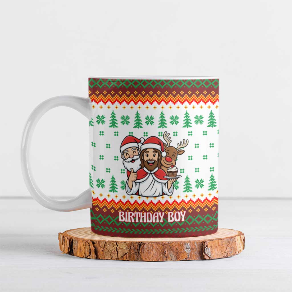 Christmas Jesus Birthday Boy Ceramic Mug Xmas Holiday Patterns - Wonder Print Shop
