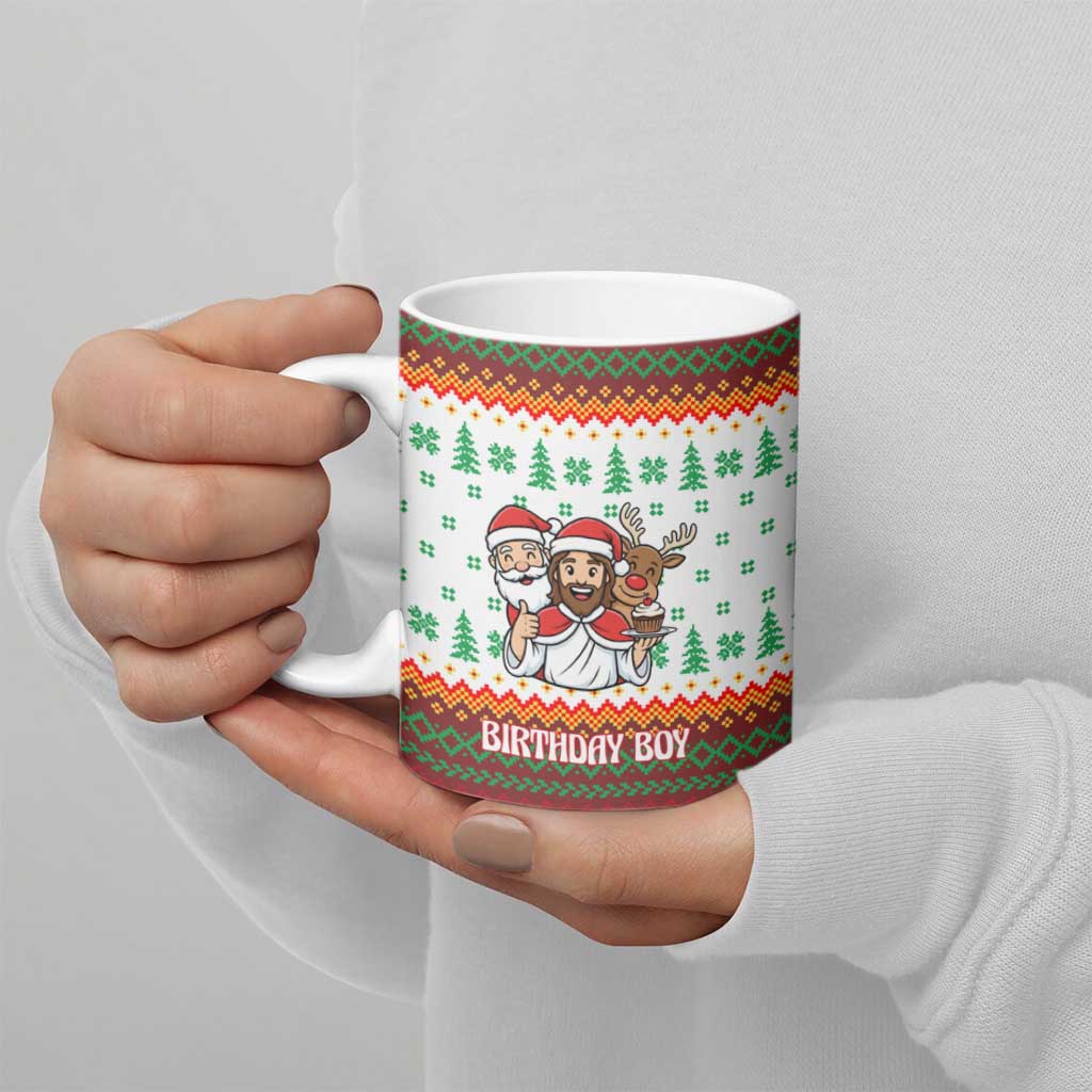 Christmas Jesus Birthday Boy Ceramic Mug Xmas Holiday Patterns - Wonder Print Shop