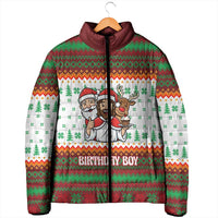 Christmas Jesus Birthday Boy Padded Jacket Xmas Holiday Patterns - Wonder Print Shop