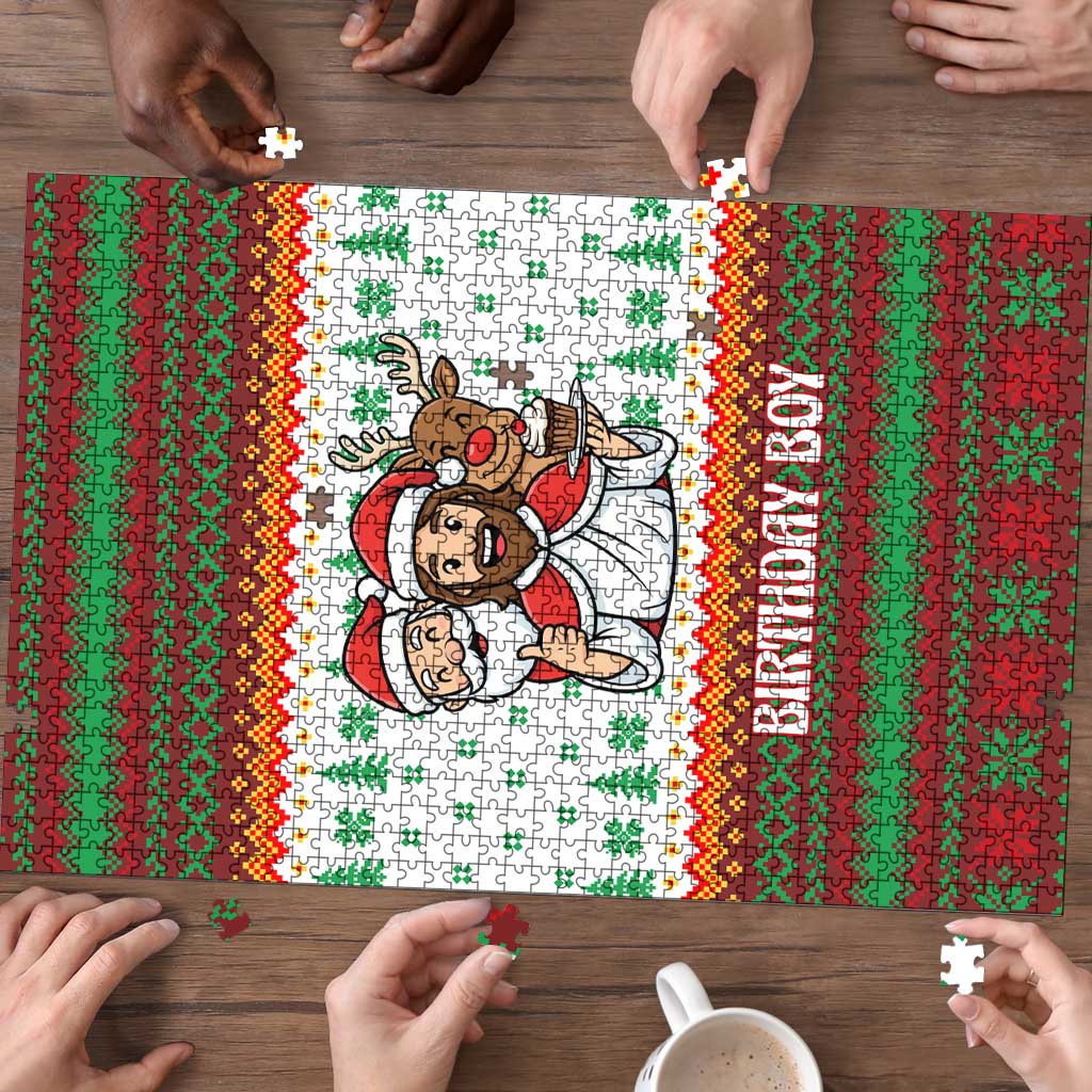 Christmas Jesus Birthday Boy Puzzle Xmas Holiday Patterns - Wonder Print Shop