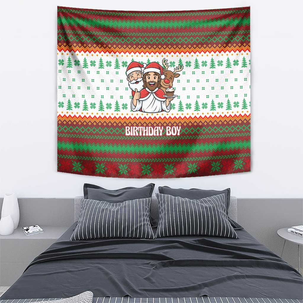 Christmas Jesus Birthday Boy Tapestry Xmas Holiday Patterns - Wonder Print Shop