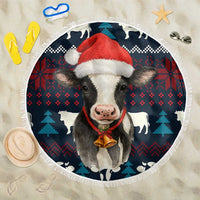 Lovely Cow Christmas Beach Blanket Xmas Holiday Patterns - Wonder Print Shop