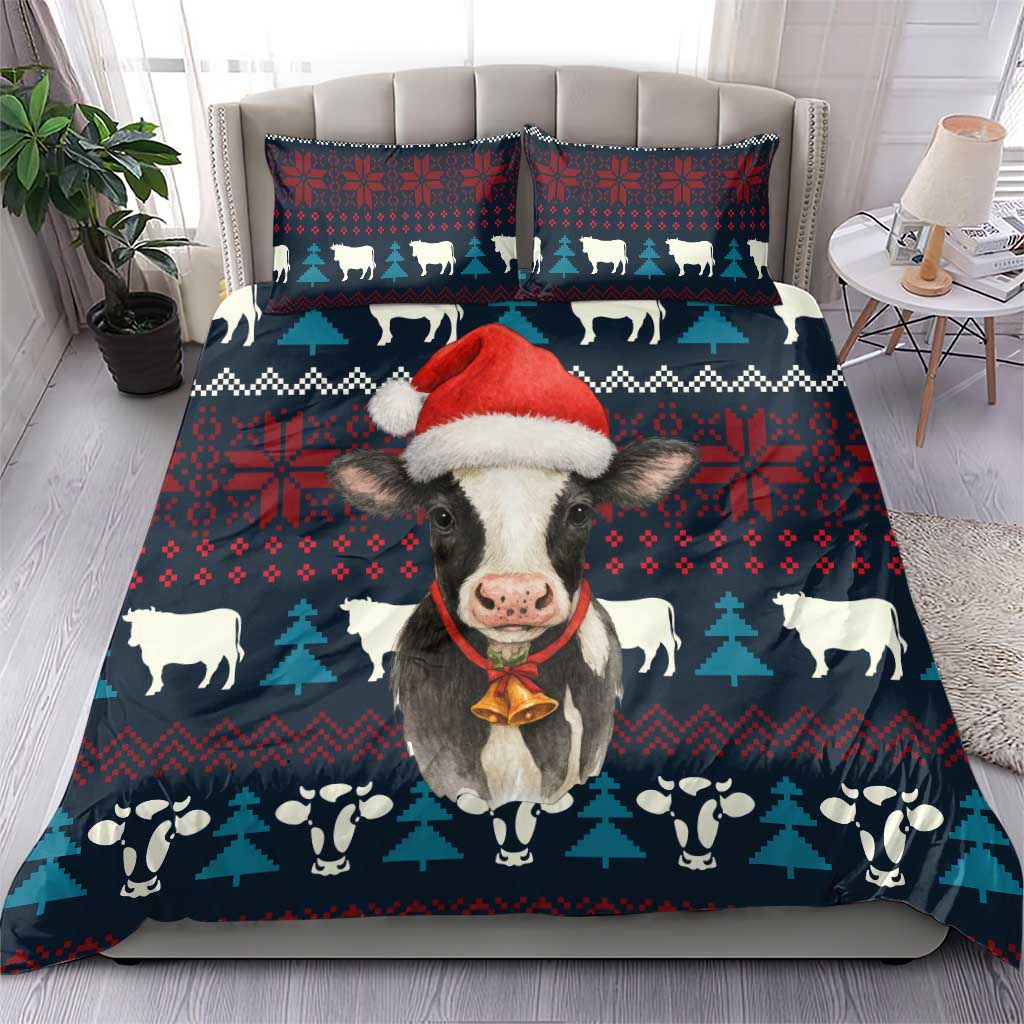 Lovely Cow Christmas Bedding Set Xmas Holiday Patterns - Wonder Print Shop