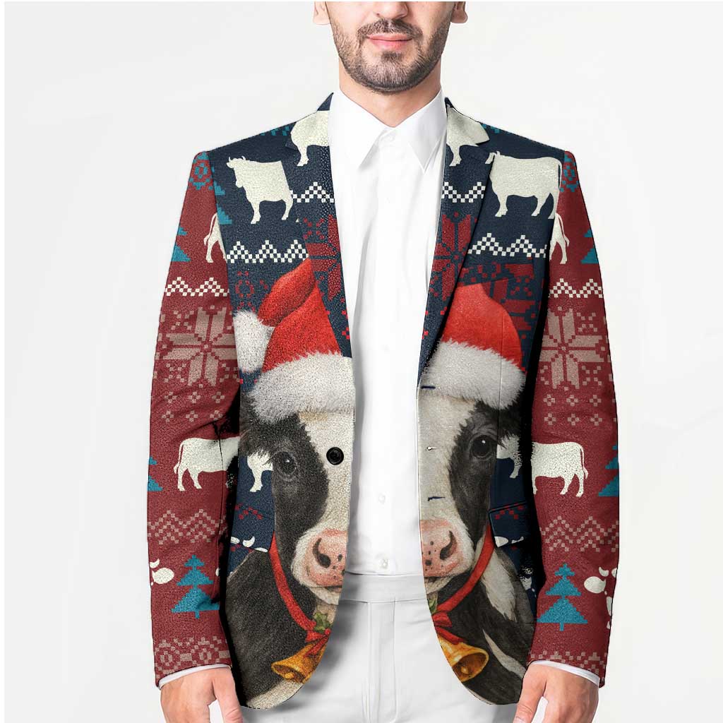 Lovely Cow Christmas Blazer Xmas Holiday Patterns - Wonder Print Shop