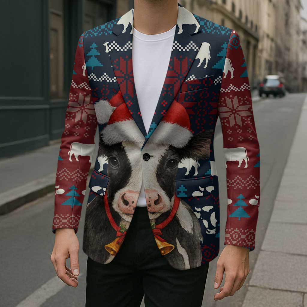 Lovely Cow Christmas Blazer Xmas Holiday Patterns - Wonder Print Shop