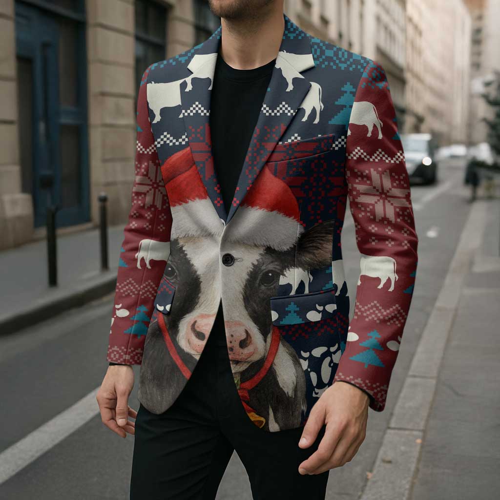 Lovely Cow Christmas Blazer Xmas Holiday Patterns - Wonder Print Shop