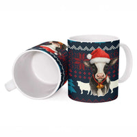 Lovely Cow Christmas Ceramic Mug Xmas Holiday Patterns - Wonder Print Shop