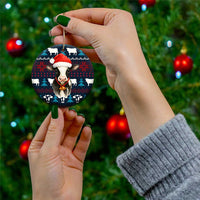 Lovely Cow Christmas Ceramic Ornament Xmas Holiday Patterns - Wonder Print Shop