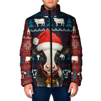 Lovely Cow Christmas Padded Jacket Xmas Holiday Patterns - Wonder Print Shop