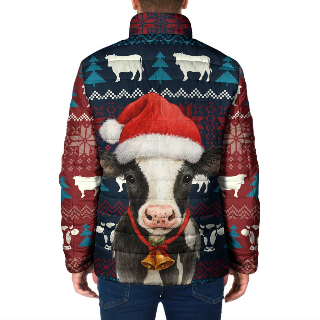 Lovely Cow Christmas Padded Jacket Xmas Holiday Patterns - Wonder Print Shop