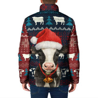 Lovely Cow Christmas Padded Jacket Xmas Holiday Patterns - Wonder Print Shop