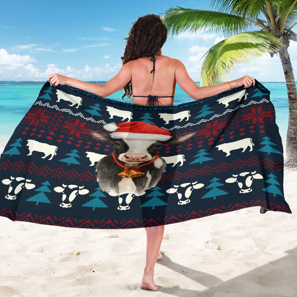 Lovely Cow Christmas Sarong Xmas Holiday Patterns - Wonder Print Shop